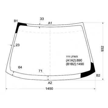 Стекло лобовое в клей NISSAN AD / WINGROAD / MAZDA FAMILIA VAN 99-06 <b>XYG Y11 LFW/X</b>