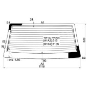 Стекло заднее (крышка багажника) с обогревом SUZUKI CULTUS SWIFT (SUB JUSTY) 5D STW 1986-1995 <b>XYG Y9F-5D RW/H/X</b>