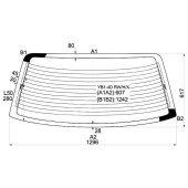 Стекло заднее с обогревом SUZUKI BALENO / CULTUS CRESCENT / ESTEEM 4D SEDAN 1995- <b>XYG YB1-4D RW/H/X</b>