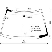 Стекло лобовое в клей MITSUBISHI GALANT 4D SED / LEGNUM 5D WAGON 97- <b>XYG YC41 LFW/X</b>