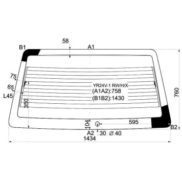 Стекло заднее (крышка багажника) с обогревом TOYOTA TOWNACE 88-92 <b>XYG YR24V-1 RW/H/X</b>