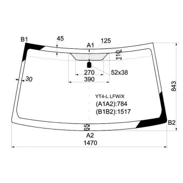 Стекло лобовое в клей SUZUKI ESCUDO / GRAND VITARA SUV 5D 2005- <b>XYG YT4-L LFW/X</b>