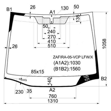 Стекло лобовое в клей OPEL ZAFIRA 05- <b>XYG ZAFIRA-05-VCP LFW/X</b>