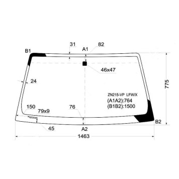 Стекло лобовое в клей TOYOTA HILUX PICK-UP CAB 2004- / FORTUNER <b>XYG ZN215-VP LFW/X</b>