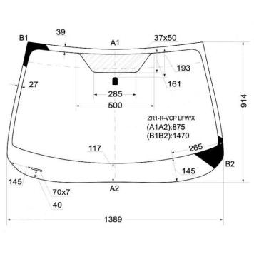 Стекло лобовое в клей SUBARU IMPREZA 2007- 4 / 5D <b>XYG ZR1-R-VCP LFW/X</b>