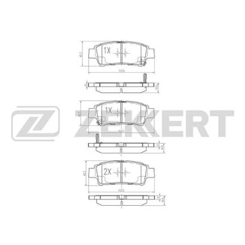 Колодки тормозной диск. зад Toyota Alphard 03- Avensis Verso 01- Estima II III 99- Isis 04- Previa <b>ZEKKERT BS-1880</b>