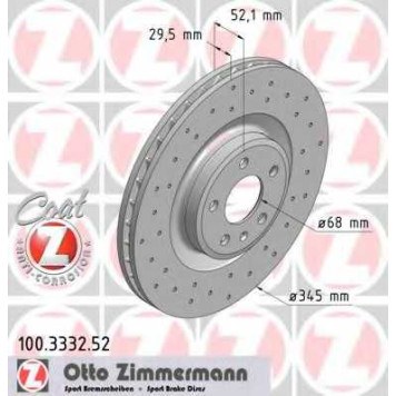 Тормозной диск ZIMMERMANN 100.3332.52