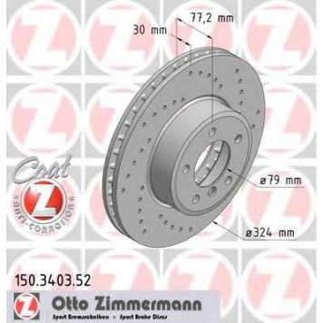 Тормозной диск ZIMMERMANN 150.3403.52