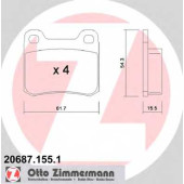 Колодки тормозные дисковые для MERCEDES (W124), C(W202), COUPE(C124), E(C124,W124) <b>ZIMMERMANN 20687.155.1 / 20687</b>