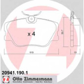 Колодки тормозные дисковые для MERCEDES (W124), 190(W201), COUPE(C124), E(A124,C124,S124,W124), KOMBI(S124) <b>ZIMMERMANN 20941.190.1 / 20941</b>