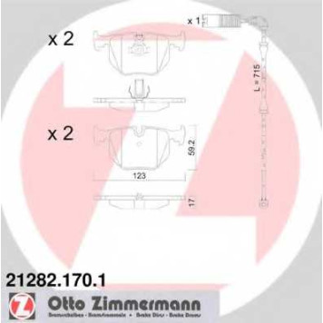 Колодки тормозные дисковые для BMW X5(E53) <b>ZIMMERMANN 21282.170.1 / 21282</b>
