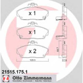 Колодки тормозные дисковые для HONDA CIVIC(EJ, EK, EM2, EP, ES, EU, EV, MA, MB, MC), CONCERTO(HW, HWW, MA) / VW CADDY(14) <b>ZIMMERMANN 21515.175.1 / 21515</b>