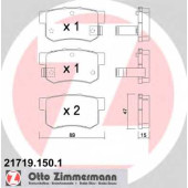 Колодки тормозные дисковые для HONDA ACCORD, CIVIC, CR, INTEGRA, LEGEND, PRELUDE, S2000, SHUTTLE, STREAM / SUZUKI SWIFT <b>ZIMMERMANN 21719.150.1 / 21719</b>