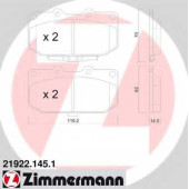 Колодки тормозные дисковые для NISSAN 200 SX(S14), 300 ZX(Z32) / SUBARU IMPREZA(GC,GD,GF,GFC,GG) <b>ZIMMERMANN 21922.145.1 / 21922</b>