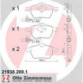 Колодки тормозные дисковые для AUDI A6(4B2,4B5,C5) <b>ZIMMERMANN 21938.200.1 / 20676</b>