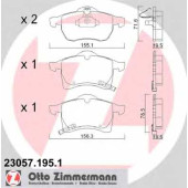 Колодки тормозные дисковые для OPEL ASTRA(F07#, F08#, F35#, F48#, F67, F69#, F70), ZAFIRA(F75#) <b>ZIMMERMANN 23057.195.1 / 23057</b>
