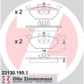 Колодки тормозные дисковые для AUDI A1, A3 / SKODA CITIGO, FABIA, OCTAVIA, RAPID, ROOMSTER / VW BEETLE, BORA, FOX, GOLF, NEW BEETLE, POLO, UP <b>ZIMMERMANN 23130.195.1 / 21974</b>