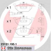 Колодки тормозные дисковые для AUDI A2, A3 / SKODA FABIA, OCTAVIA, ROOMSTER, YETI / VW BEETLE, BORA, CADDY, GOLF, JETTA, NEW BEETLE, POLO <b>ZIMMERMANN 23131.195.1 / 21974</b>