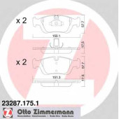 Колодки тормозные дисковые для BMW 3(E36,E46), Z3(E36), Z4(E85) <b>ZIMMERMANN 23287.175.1 / 21643</b>