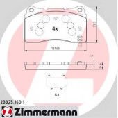Колодки тормозные дисковые для OPEL ASTRA GTC J, INSIGNIA <b>ZIMMERMANN 23325.160.1 / 23325</b>