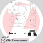 Колодки тормозные дисковые для VW MULTIVAN, TRANSPORTER <b>ZIMMERMANN 23326.175.2 / 23326</b>