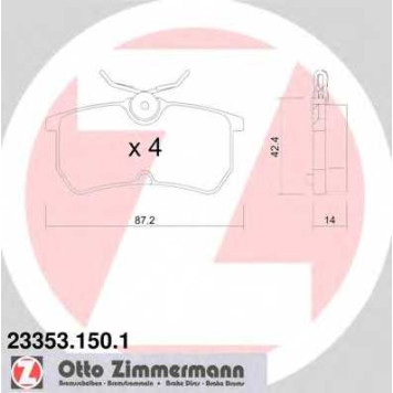 Колодки торм FRD FOCUS 1,4-2,0/1,8TDI зад 10/98-> <b>ZIMMERMANN 233531501</b>