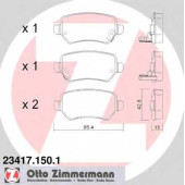 Колодки тормозные дисковые для KIA VENGA(YN) / OPEL ASTRA(F07#, F08#, F35#, F48#, F67, F69#, F70, L48), COMBO, MERIVA, ZAFIRA(F75#) <b>ZIMMERMANN 23417.150.1 / 23417</b>