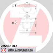 Колодки тормозные дисковые для BMW 3(E90,E91,E92,E93), X1(E84) <b>ZIMMERMANN 23550.170.1 / 23550</b>
