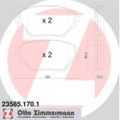 Колодки тормозные дисковые для TOYOTA RAV 4(ACA2#,CLA2#,XA2#,ZCA2#) <b>ZIMMERMANN 23585.170.1 / 23585</b>
