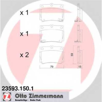 Колодки тормозные дисковые для MITSUBISHI PAJERO(K90) <b>ZIMMERMANN 23593.150.1 / 23593</b>