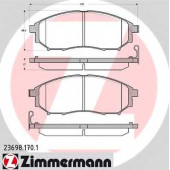Колодки тормозные дисковые для NISSAN MURANO(Z50,Z51), NAVARA(D40), PATHFINDER(R51), QASHQAI(J10,JJ10) / RENAULT KOLEOS(HY#) <b>ZIMMERMANN 23698.170.1 / 23698</b>