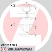 Колодки тормозные дисковые для BMW 5(E60,E61), 6(E63,E64) <b>ZIMMERMANN 23732.170.1 / 23732</b>