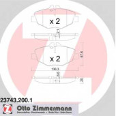 Колодки тормозные дисковые для MERCEDES E(S211,W211) <b>ZIMMERMANN 23743.200.1 / 23743</b>