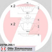 Колодки тормозные дисковые для BMW 3(E90,E91,E92,E93), X1(E84), Z4(E89) <b>ZIMMERMANN 23794.200.1 / 23794</b>