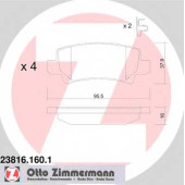 Колодки тормозные дисковые для TOYOTA COROLLA(#E12J#, #E12T#, CDE12#, NDE12#, ZDE12#, ZZE12#) <b>ZIMMERMANN 23816.160.1 / 23816</b>