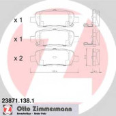 Колодки тормозные дисковые для INFINITI FX / NISSAN CUBE, JUKE, LEAF, MURANO, PULSAR, QASHQAI, TIIDA, X-TRAIL / RENAULT KOLEOS / SUZUKI GRAND VITARA, KIZASHI <b>ZIMMERMANN 23871.138.1 / 23814</b>