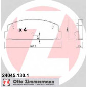 Колодки тормозные дисковые для MAZDA 323 F(BJ), 6(GG,GH,GY), 626(GF,GW), FAMILIA(BJ), PREMACY(CP) <b>ZIMMERMANN 24045.130.1 / 24045</b>