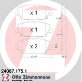 Колодки тормозные дисковые для HONDA CIVIC(FA,FD,FK,FN) <b>ZIMMERMANN 24087.175.1 / 24087</b>