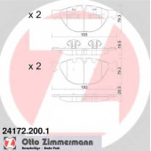 Колодки тормозные дисковые для BMW X5(E70,F15,F85), X6(E71,E72,F16,F86) <b>ZIMMERMANN 24172.200.1 / 24172</b>