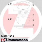 Колодки тормозные дисковые для VOLVO XC60, XC90 <b>ZIMMERMANN 24399.195.1 / 24399</b>