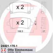 Колодки тормозные дисковые для OPEL INSIGNIA / SAAB 9-5(YS3G) <b>ZIMMERMANN 24421.170.1 / 24421</b>
