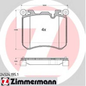 Колодки тормозные дисковые для BMW X5(E70,F15,F85), X6(E71,E72,F16,F86) <b>ZIMMERMANN 24524.195.1 / 24524</b>