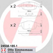 Колодки тормозные дисковые для CITROEN BERLINGO(B9), C4(B7,UA#,UD#), DS4 / PEUGEOT 5008, PARTNER <b>ZIMMERMANN 24538.185.1 / 24538</b>