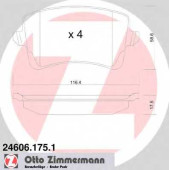 Колодки тормозные дисковые для AUDI A4(8K2,8K5,8KH,B8), A5(8F7,8T3,8TA), Q5(8R) <b>ZIMMERMANN 24606.175.1 / 24606</b>