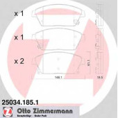 Колодки тормозные дисковые для CHEVROLET CRUZE, ORLANDO, TRACKER / OPEL AMPERA, ASTRA GTC J, ASTRA, MOKKA, ZAFIRA <b>ZIMMERMANN 25034.185.1 / 25034</b>