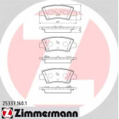 Колодки тормозные дисковые для HYUNDAI ACCENT, ELANTRA, GRANDEUR, i40 CW, i40, VELOSTER / KIA CARENS, RIO, SOUL <b>ZIMMERMANN 25337.160.1 / 25337</b>