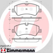 Колодки тормозные дисковые для FORD TOURNEO CUSTOM, TRANSIT CUSTOM, TRANSIT <b>ZIMMERMANN 25603.175.1 / 25603</b>