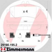 Колодки тормозные дисковые для MERCEDES SPRINTER(906) <b>ZIMMERMANN 29190.195.2 / 29190</b>