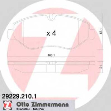 Колодки тормозные дисковые <b>ZIMMERMANN 29229.210.1 / 29229</b>