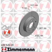 Диск торм MER W201 82-93 пер не вент 262X11 <b>ZIMMERMANN 400140220</b>